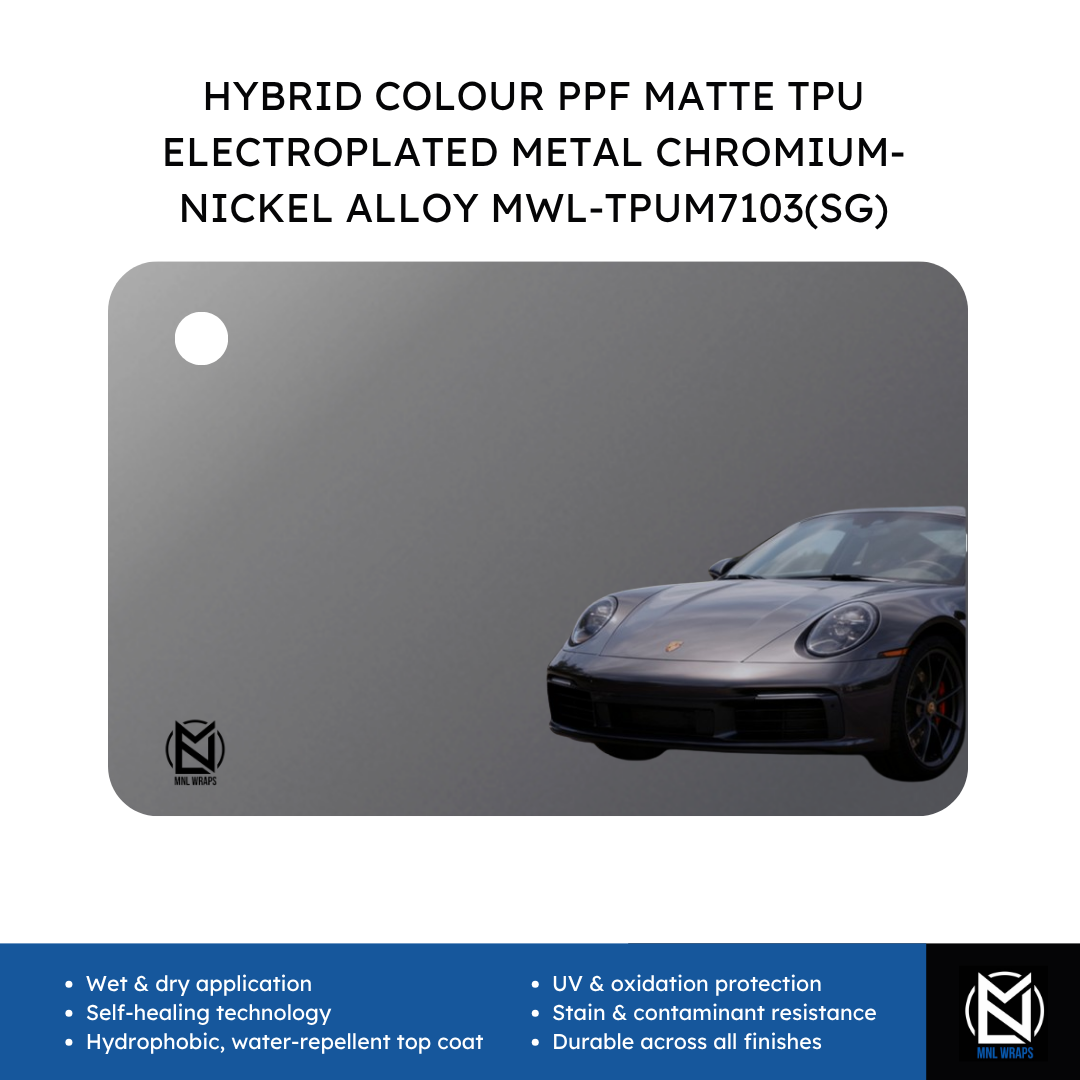 HYBRID COLOUR PPF MATTE TPU ELECTROPLATED METAL CHROMIUM-NICKEL ALLOY MWL-TPUM7103(SG)