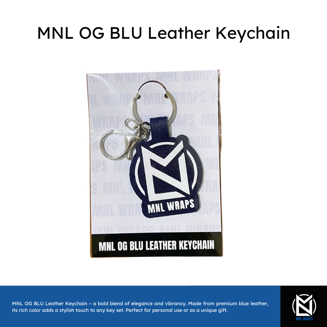 MNL OG BLU Leather Keychain – Bold & Refined