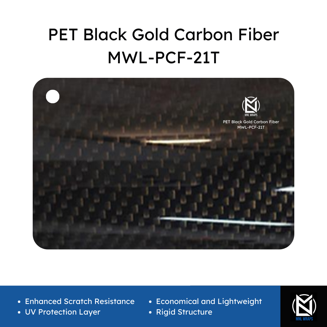 PET Black Gold Carbon Fiber MWL-PCF-21T
