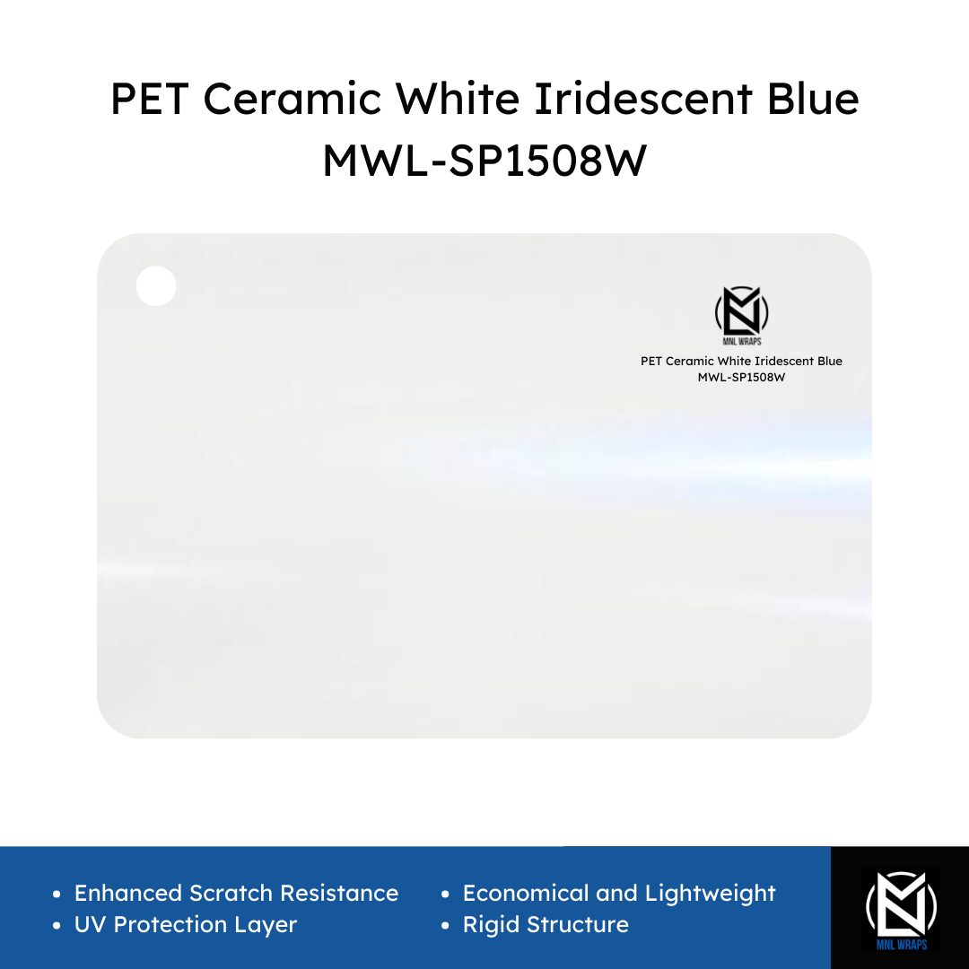 PET Ceramic White Iridescent Blue MWL-SP1508W