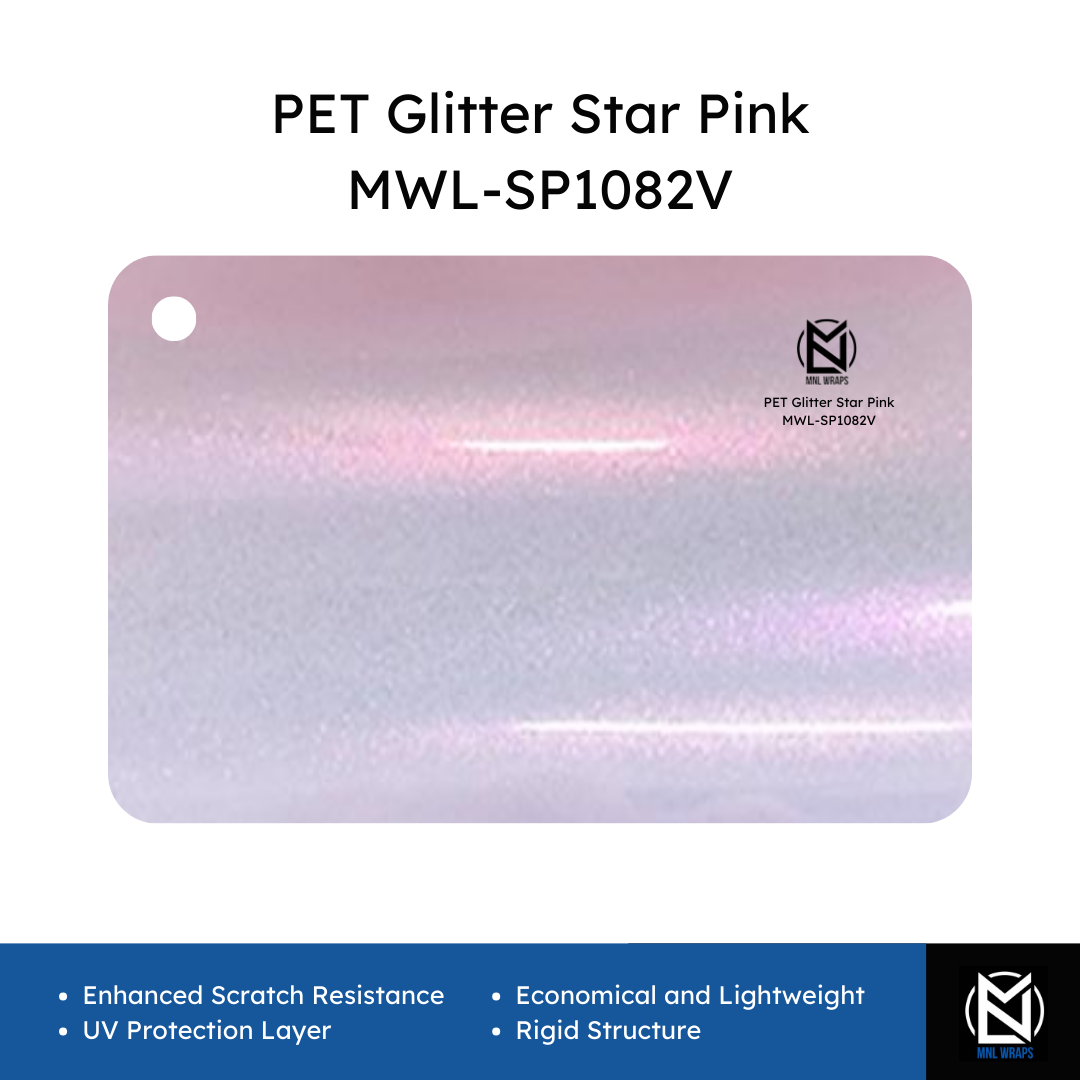 PET Glitter Star Pink MWL-SP1082V