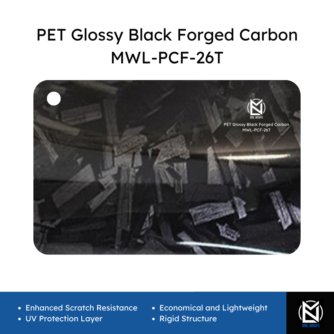 PET Glossy Black Forged Carbon MWL-PCF-26T