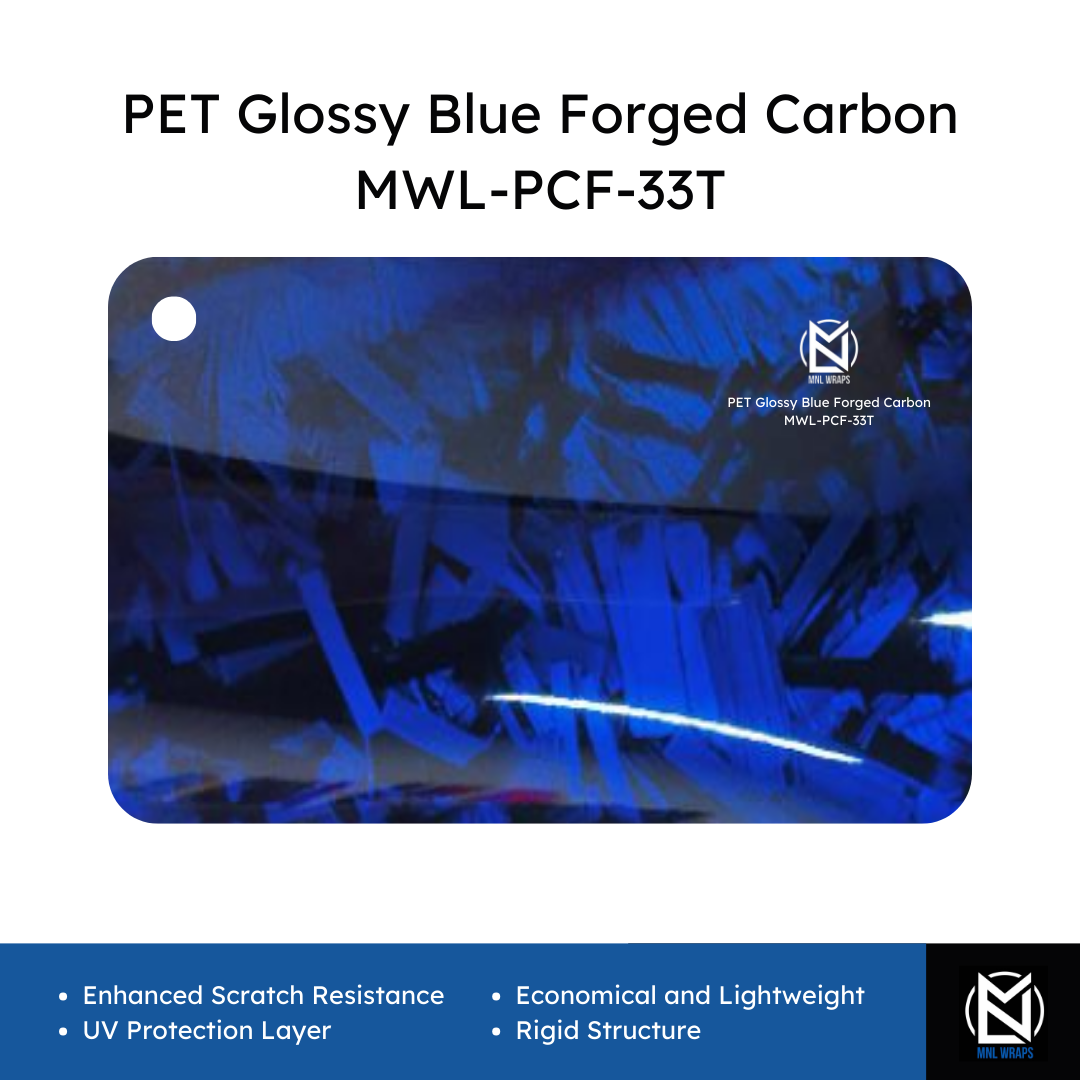 PET Glossy Blue Forged Carbon MWL-PCF-33T