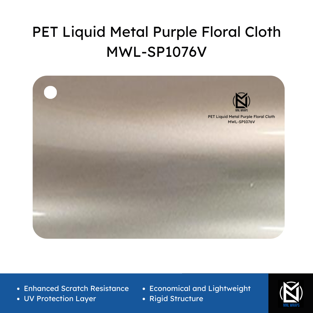 PET Liquid Metal Purple Floral Cloth MWL-SP1076V