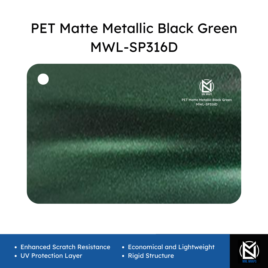 PET Matte Metallic Black Green MWL-SP316D