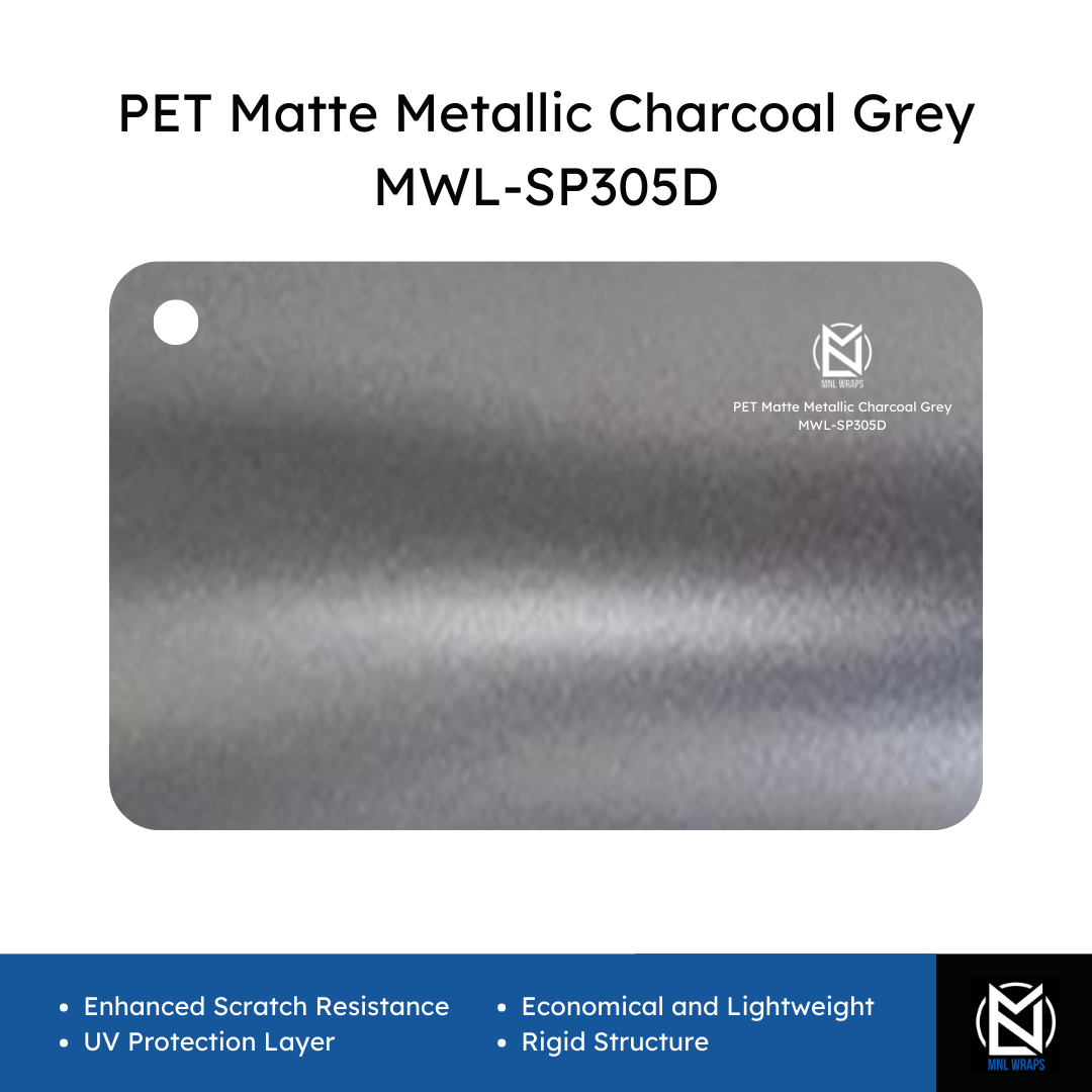 PET Matte Metallic Charcoal Grey MWL-SP305D