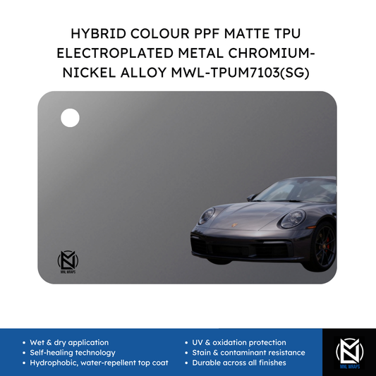 HYBRID COLOUR PPF MATTE TPU ELECTROPLATED METAL CHROMIUM-NICKEL ALLOY MWL-TPUM7103(SG)