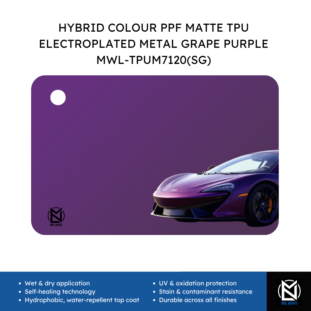 HYBRID COLOUR PPF MATTE TPU ELECTROPLATED METAL GRAPE PURPLE MWL-TPUM7120(SG)