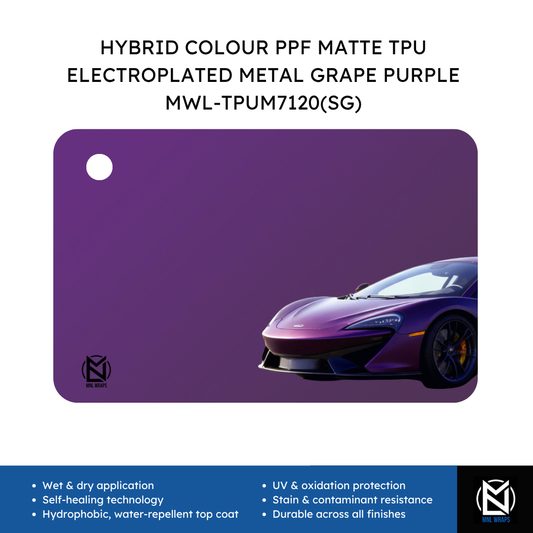 HYBRID COLOUR PPF MATTE TPU ELECTROPLATED METAL GRAPE PURPLE MWL-TPUM7120(SG)