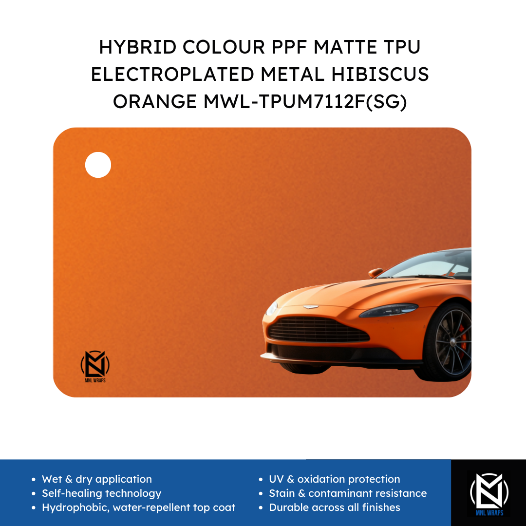 HYBRID COLOUR PPF MATTE TPU ELECTROPLATED METAL HIBISCUS ORANGE MWL-TPUM7112F(SG)