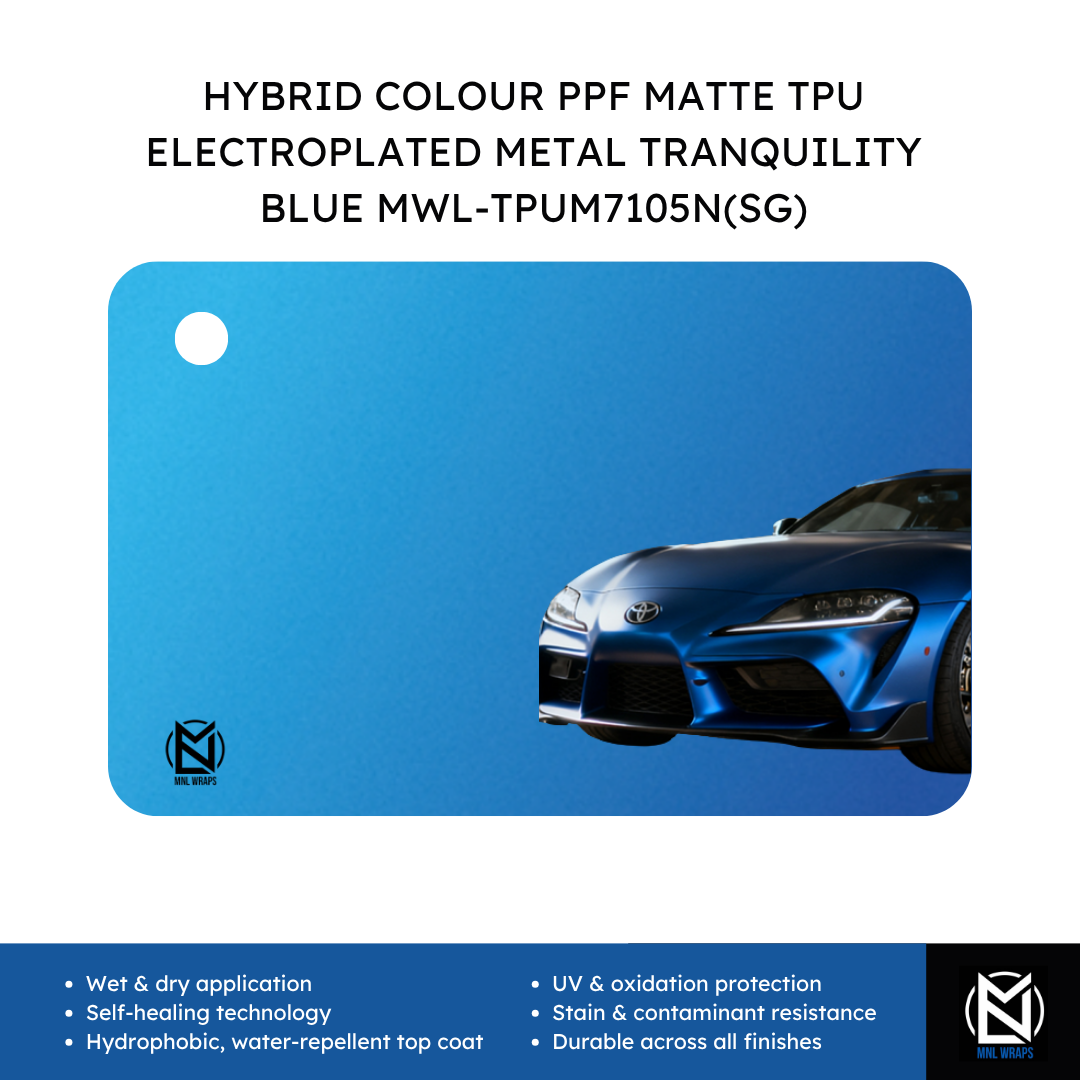 HYBRID COLOUR PPF MATTE TPU ELECTROPLATED METAL TRANQUILITY BLUE MWL-TPUM7105N(SG)