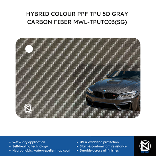 HYBRID COLOUR PPF TPU 5D GRAY CARBON FIBER MWL-TPUTC03(SG)