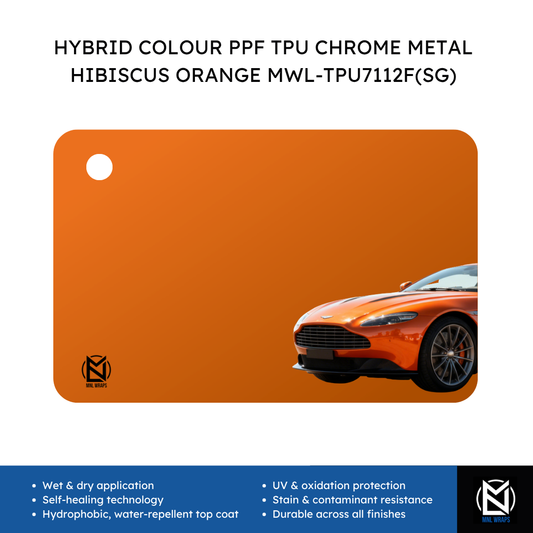 HYBRID COLOUR PPF TPU CHROME METAL HIBISCUS ORANGE MWL-TPU7112F(SG)