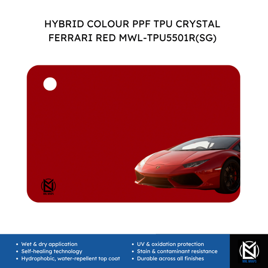 HYBRID COLOUR PPF TPU CRYSTAL FERRARI RED MWL-TPU5501R(SG)