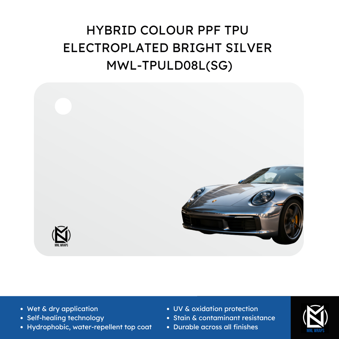 HYBRID COLOUR PPF TPU ELECTROPLATED BRIGHT SILVER MWL-TPULD08L(SG)