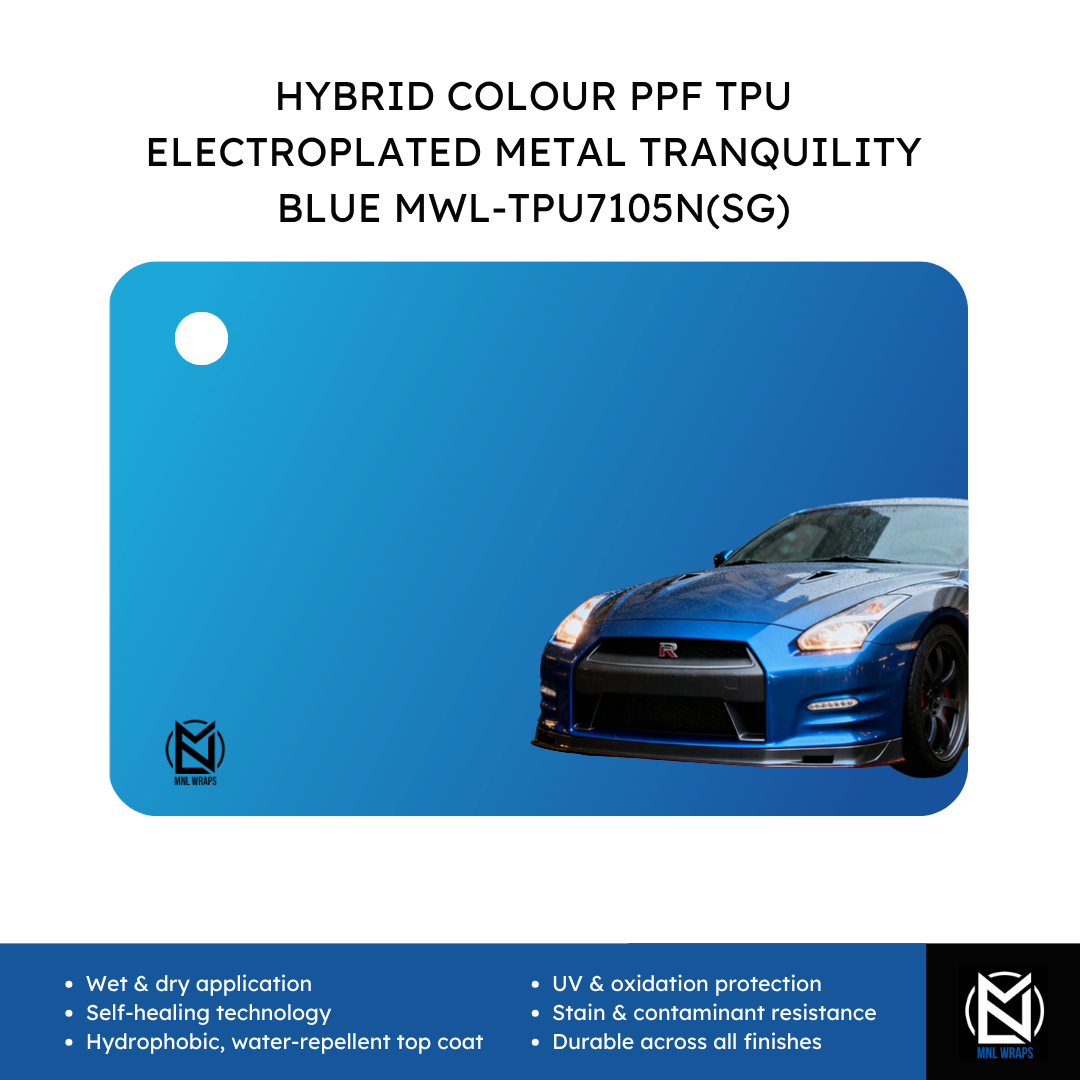 HYBRID COLOUR PPF TPU ELECTROPLATED METAL TRANQUILITY BLUE MWL-TPU7105N(SG)