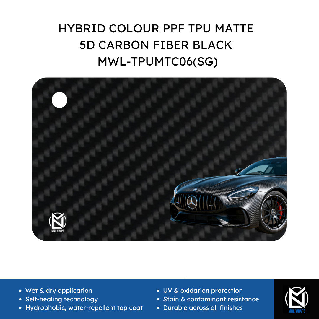 HYBRID COLOUR PPF TPU MATTE 5D CARBON FIBER BLACK  MWL-TPUMTC06(SG)