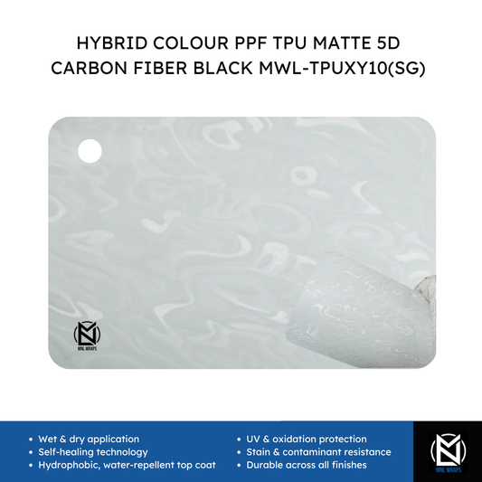 HYBRID COLOUR PPF TPU MATTE 5D CARBON FIBER BLACK MWL-TPUXY10(SG)