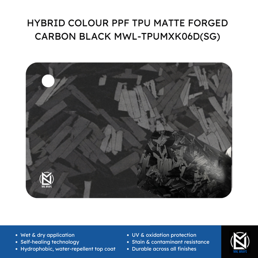 HYBRID COLOUR PPF TPU MATTE FORGED CARBON BLACK MWL-TPUMXK06D(SG)