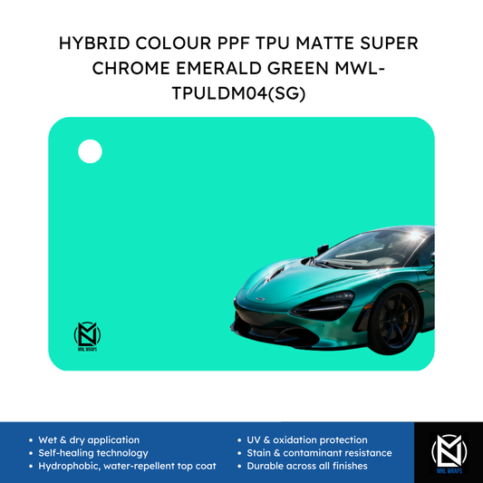 HYBRID COLOUR PPF TPU MATTE SUPER CHROME EMERALD GREEN MWL-TPULDM04(SG)
