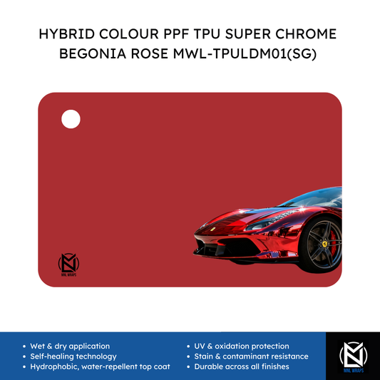 HYBRID COLOUR PPF TPU SUPER CHROME BEGONIA ROSE MWL-TPULDM01(SG)