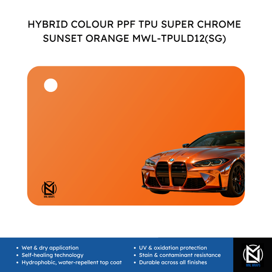 HYBRID COLOUR PPF TPU SUPER CHROME SUNSET ORANGE MWL-TPULD12(SG)