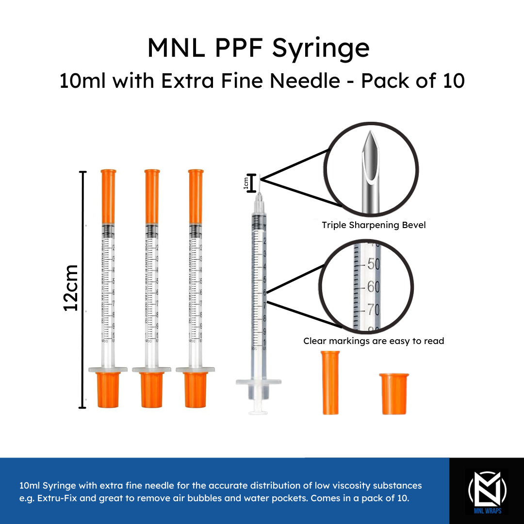 MNL PPF Syringe 10ml with Extra Fine Needle - Pack of 10
