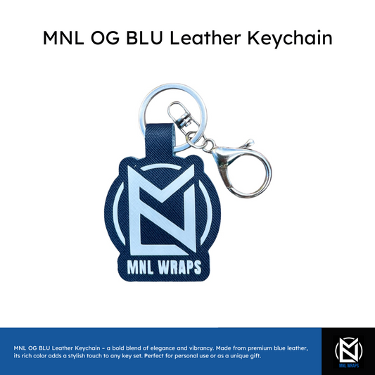 MNL OG BLU Leather Keychain – Bold & Refined