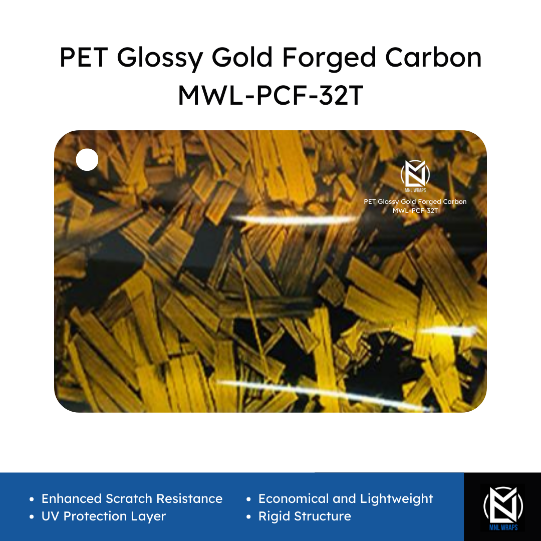 PET Glossy Gold Forged Carbon MWL-PCF-32T