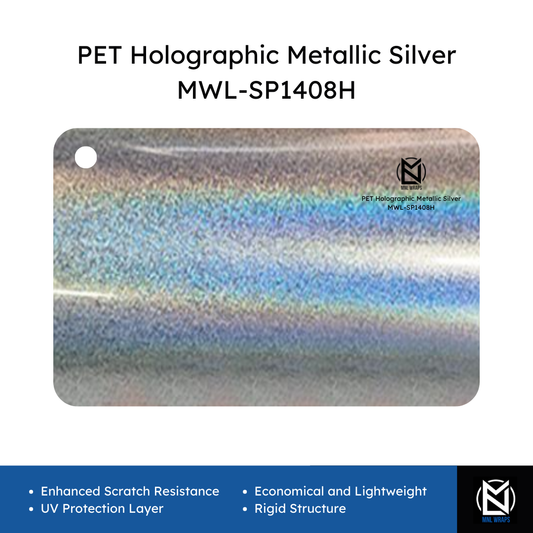 PET Holographic Metallic Silver MWL-SP1408H