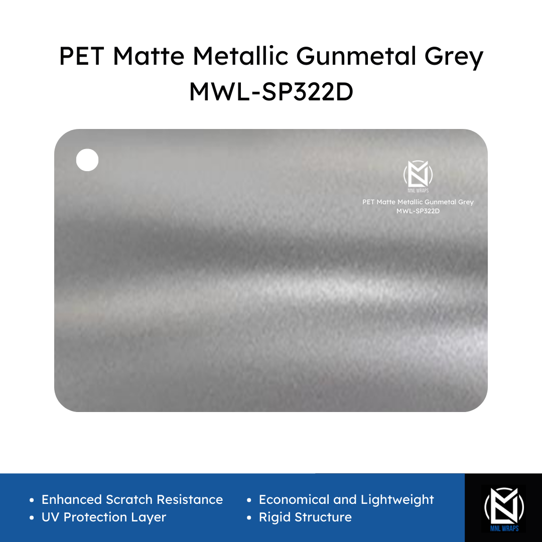PET Matte Metallic Gunmetal Grey MWL-SP322D