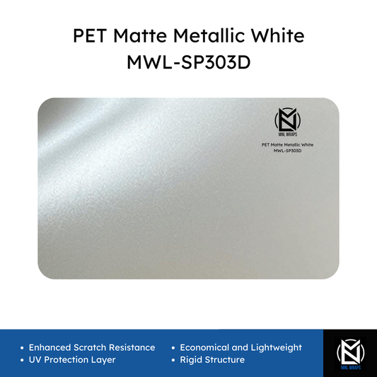 PET Matte Metallic White MWL-SP303D