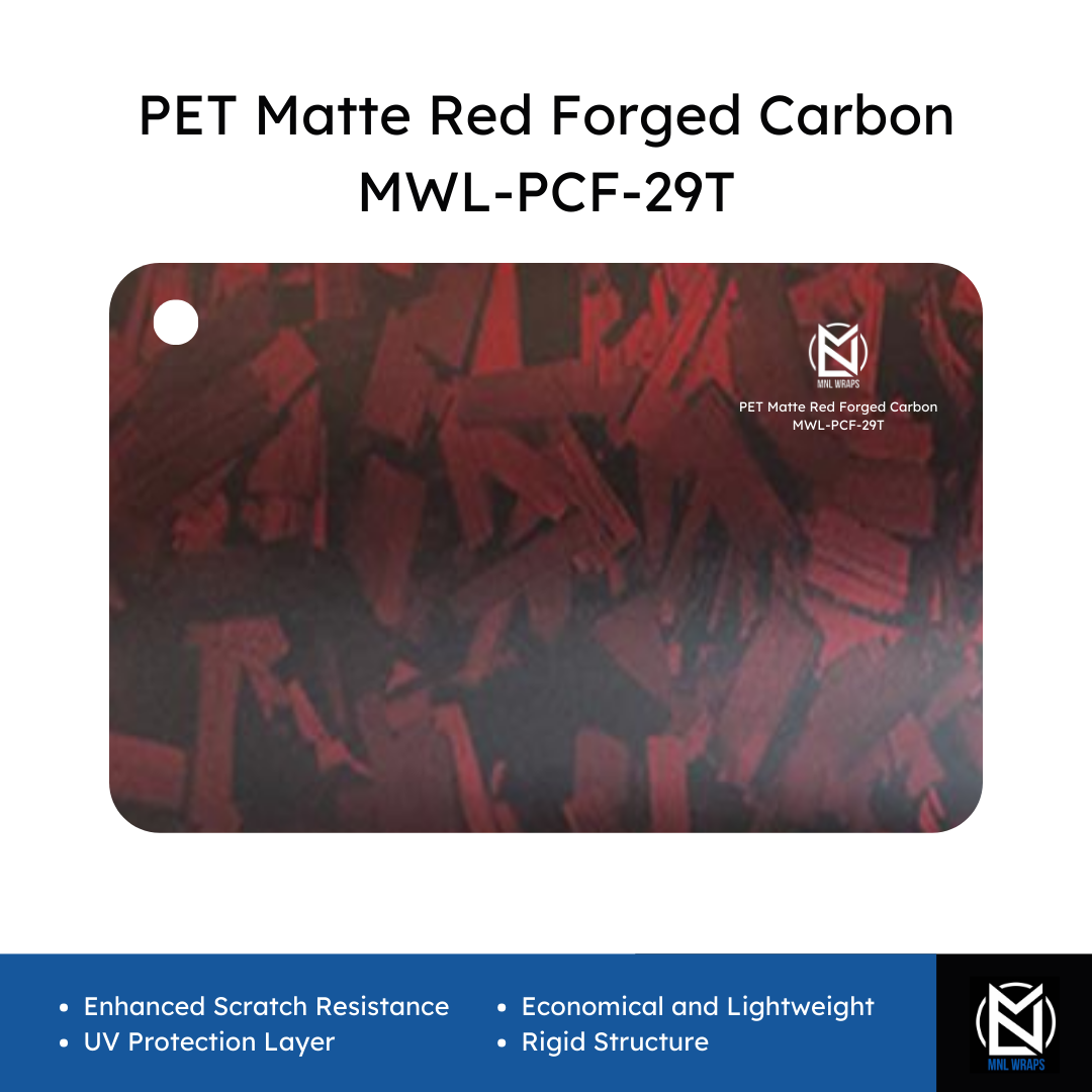 PET Matte Red Forged Carbon MWL-PCF-29T