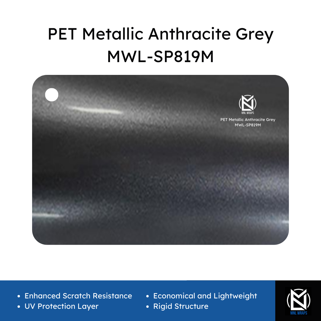 PET Metallic Anthracite Grey MWL-SP819M – Metallic Grey Wrap – MNL Wraps