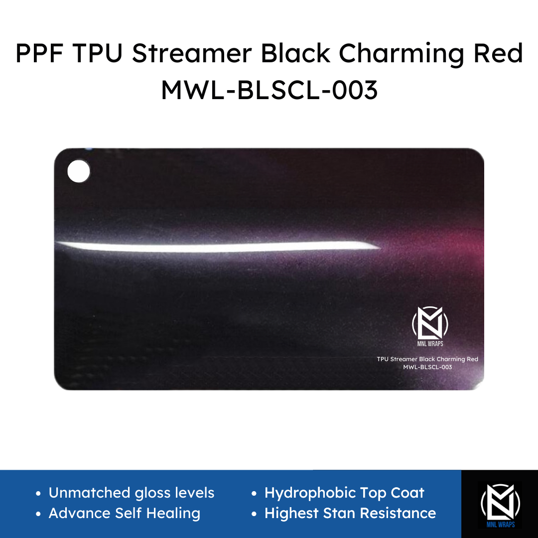 PPF TPU Streamer Black Charming Red MWL-BLSCL-003